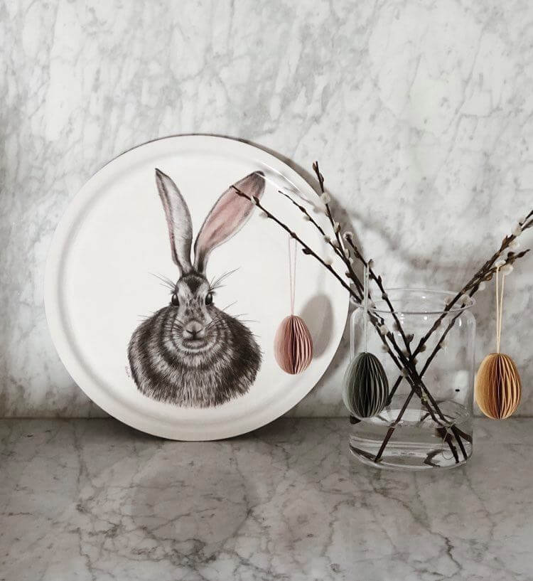 rabbit round tray