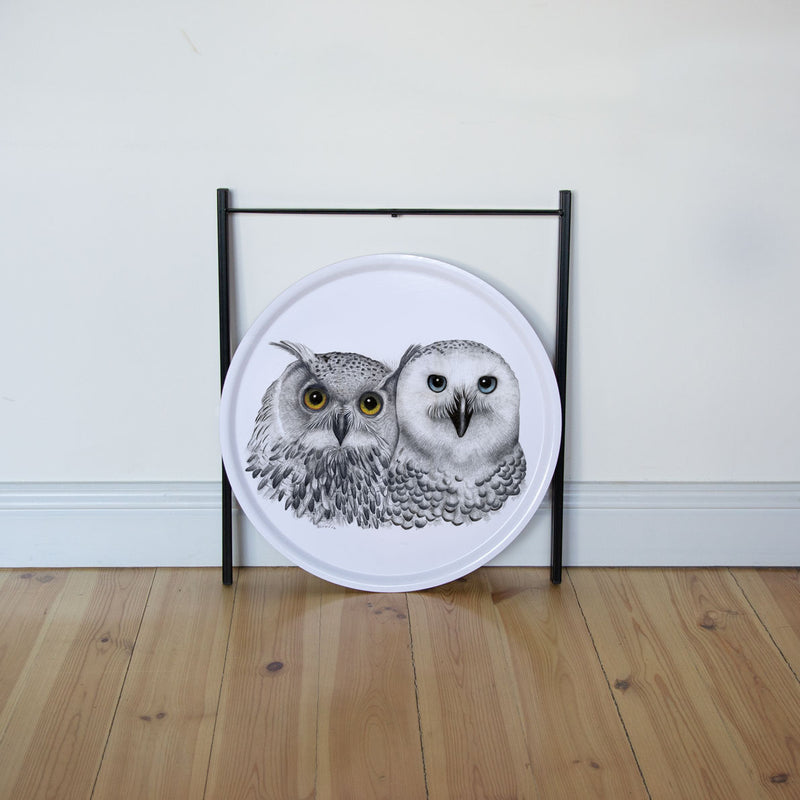 Contemplation two Owls - Tray table