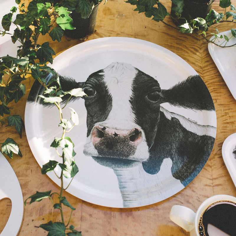 Rosa the cow - Round tray