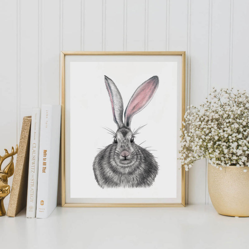 rabbit art print