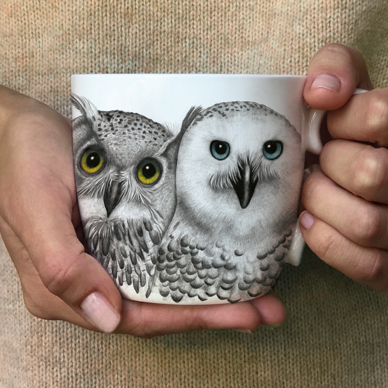 Contemplation two Owls - Mug