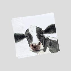 A black and white cow paper napkins - by Charlotte Nicolin
