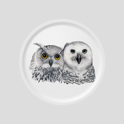 Contemplation the Owls - Round Tray