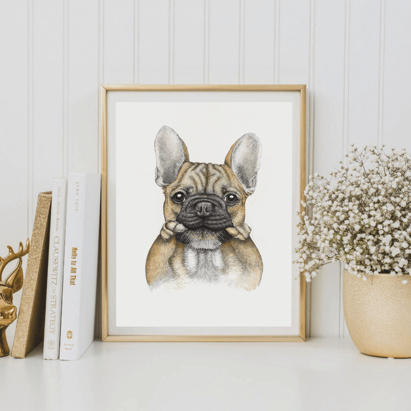bruce the french bulldog wall print